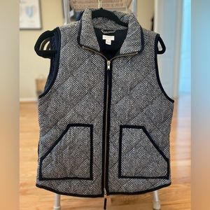 NWOT J. Crew herringbone print puffer vest size small